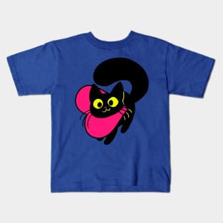 Kitty in a heart shirt Kids T-Shirt